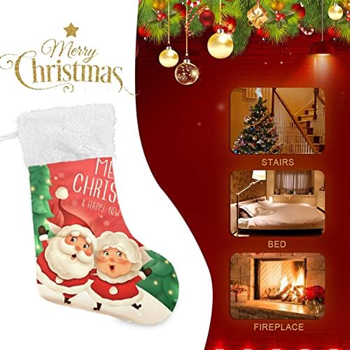 Alaza božićne čarape Božićni karakter klasični personalizirani veliki čarapa ukrasi za obiteljski blagdanski sezonski dekor 1 paket,