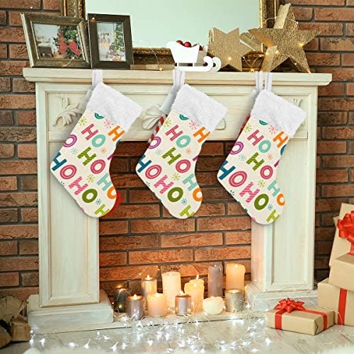 Alaza božićne čarape Djed Mraz nasmijani klasični personalizirani veliki čarapasti ukrasi za obiteljski blagdanski dekor zabave 1 paket,
