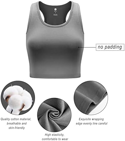 Donji dio, 4 komada, osnovni crop top bez rukava, trening crop top, donji dio sportske majice za žene koje svakodnevno nose