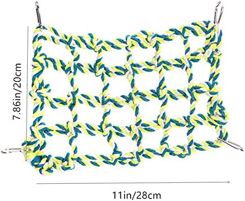 Hypeety Mala životinja za penjanje na mrežu šareno tkanje ljuljajući viseća viseća viseća s 4 kuka za viseće igračke za hrčak ljuljačka