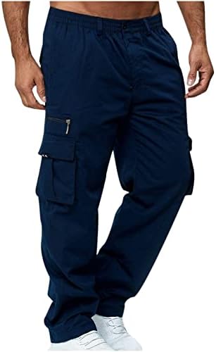 muške teretne hlače s elastičnim strukom u struku, sportske trenirke za trčanje s džepovima, Ležerne sportske hlače u struku