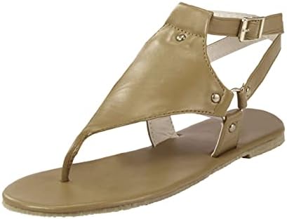 Yhiwu sandale za žene Ljetne udobne kopče ravna sandala casual podesivi flops flops plaža isječak sa sandalama od tanga noga