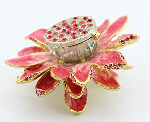 ZNewlook Crystal lotus cvjetni nakit nakit Trinet Box Home dekor metalni zaslon