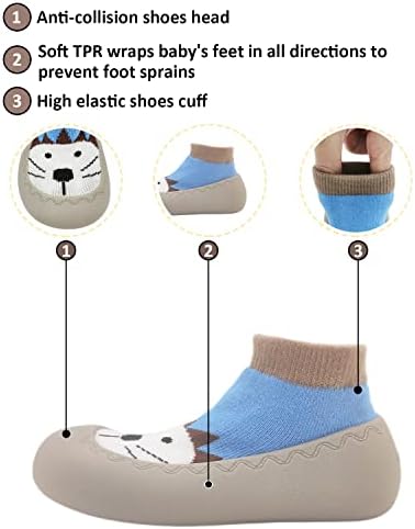 & / Dječje čarape za malu djecu; neklizajuće kućne papuče s gumenim potplatom u životinjskom stilu; papuče za prve šetnje za dječake;