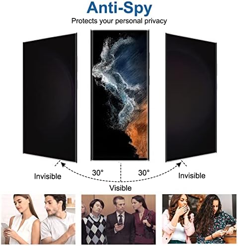 mozeeda [2 pakiranja] Zaštitna folija za ekran Galaxy S22 Ultra Privacy, zaštitu od špijunaže, punu pokrivenost 3D, zaštita od ogrebotina,