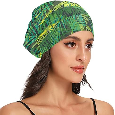 Sjemenska kapica za spavanje šešira za kapute grane zelene palme cvjetne tropske biljke za žene za kosu noćni omot