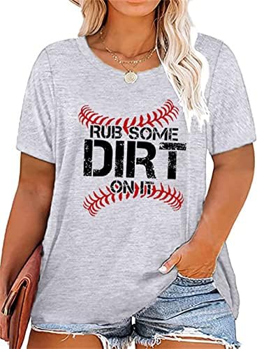 Plus size bejzbol mama majice podučavam svoje dijete da udari i ukradu slovo tiskane majice casual bejzbol mama život grafički vrhovi