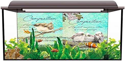 Akvarij pozadina ilustracija ptica ilustracija 24,4x60,8 inča pozadina ribe pozadina pvc pozadina ribe pozadina za pozadinsko akvarij