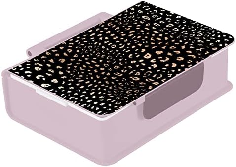 Alaza Realistični leopard Cheetah Print Animal Bento Box za ručak BPA bez propuštanja kontejnera za ručak s vilicom i žlicom, 1 komad