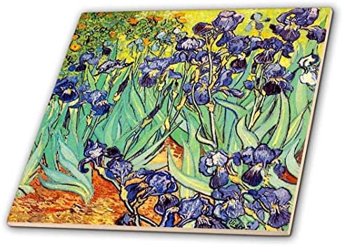 3Drose 3d Rose Irises Vincenta Van Gogha 1889-Purple Flowers Iris Garden-Kopy poznate slike glavnog slikarske pločice, 12-inčni, 12-inčni,