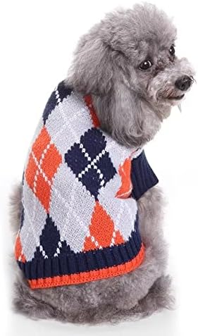 Pseći džemper rombus - topli džemper zimska odjeća štene mekani kaput ružni pseći džemper za male srednje i velike pse, kućna odjeća