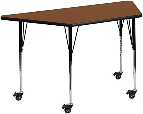Pokretni stol od 22,5 Sh od 45 D, trapezoidni, Hrastov, laminirani, s nogama podesivim po visini