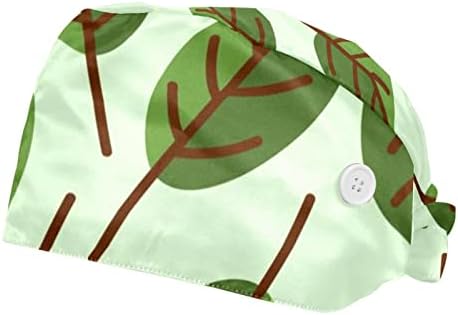 2 komada unisex buffant kapice s gumbima vežu kapice s znojem za žene muškarce, lišće zeleno lišće uzorak
