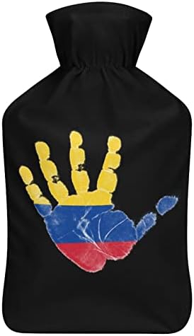 Kolumbijska zastava boca s toplom vodom s mekim plišanim poklopcem tople gumene vrećice za ubrizgavanje vode 1000 ml