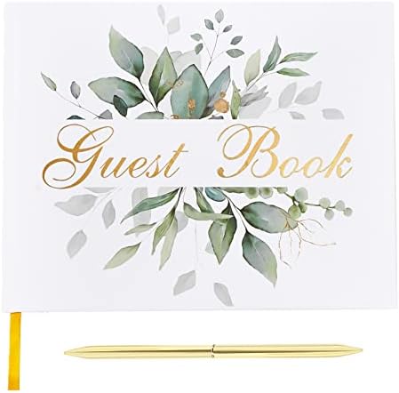 Knjiga gostiju za vjenčanje s olovkom-bilježnica za svadbeni domjenak-zlatna folija-tvrdi uvez, 79