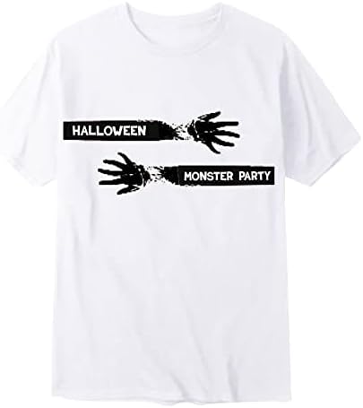 XXBR muški Halloween majice, mišićni kostur s kratkim rukavima tisak sretni halloween posada za vrat sportske majice casual gornji