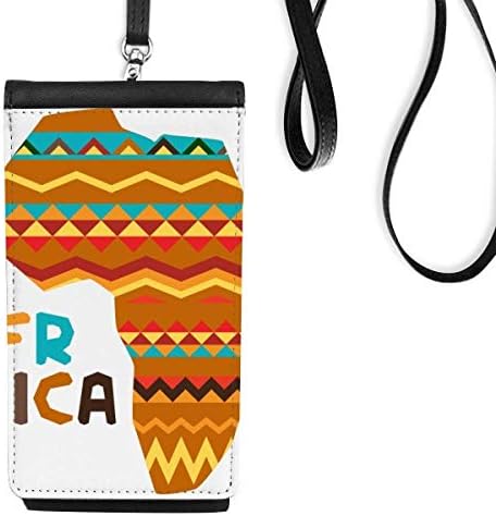Afrika maštari znakovi Stripe Stripe Telefonska torbica za novčanik Viseti mobilna vrećica Crni džep