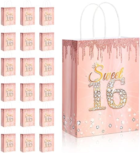 18 komada slatkih vrećica za poslastice za 16. rođendan Slatke poklon vrećice za 16. rođendan s ručkom slatke vrećice za poslastice
