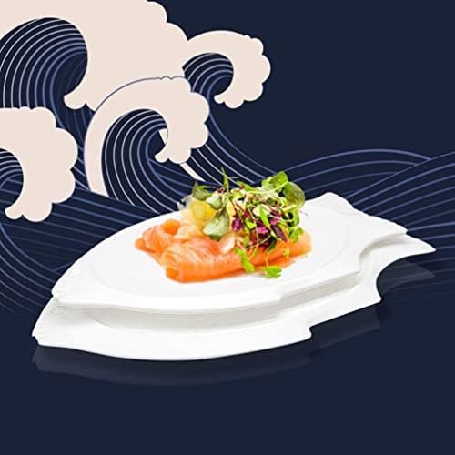 Hemoton okrugla ladica za posluživanje 2pcs oblik ribe japanske suši posluživanje plastična plastična suši brod sushi pladnjevi sashimi