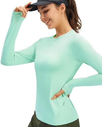 Umjerite ženske upf 50+ košulje dugih rukava za vježbanje UV majice za zaštitu od sunca brze suhe rupe palca na otvorenom