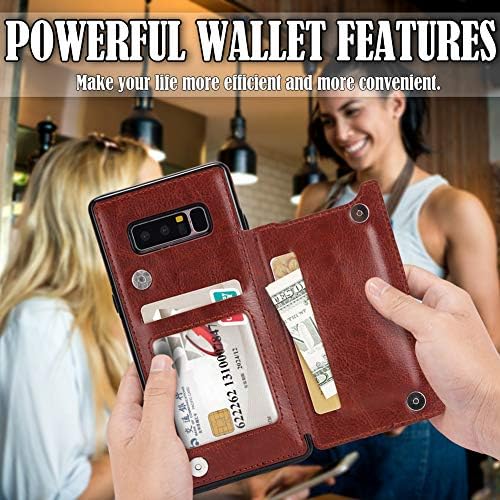 Torbica-novčanik KUDEX Galaxy Note 8, torbica Note 8 s držačem za kartice, kožna flip-folio Slim Fit, šok-dokaz, sigurno susjedni,