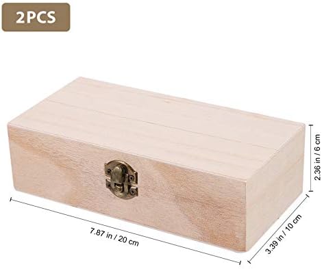 Doitool 2pcs drvena kutija za čuvanje, retro drvena blaga za skladištenje škrinje s zglobnim poklopcem, ručno izrađena ukrasna kutija