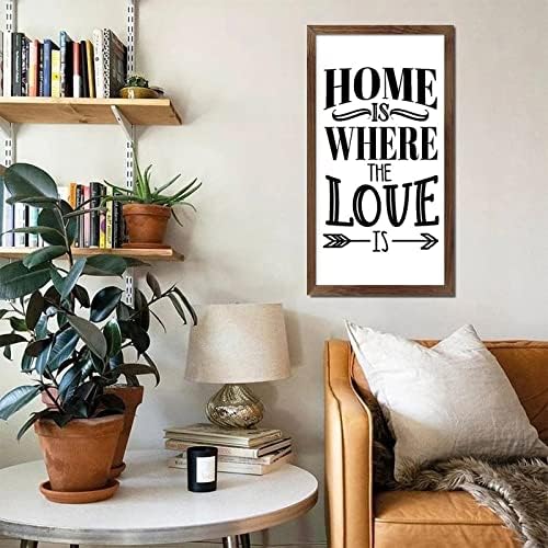 Stihovi iz Svetog pisma 22x12in viseći zidni znak Pozitivni citati Obiteljski citati dom je tamo gdje je ljubav okvir od marelice drvena