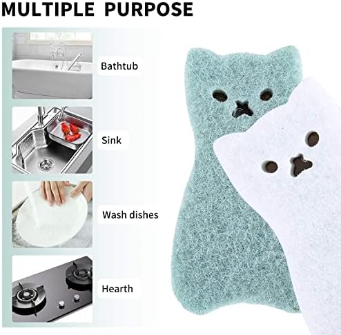 Kuhinjske spužve za višekratnu upotrebu, mačji oblik spužva za pranje posuđa, spužve bez ogrebotina za čišćenje pranja posuđa, slatka