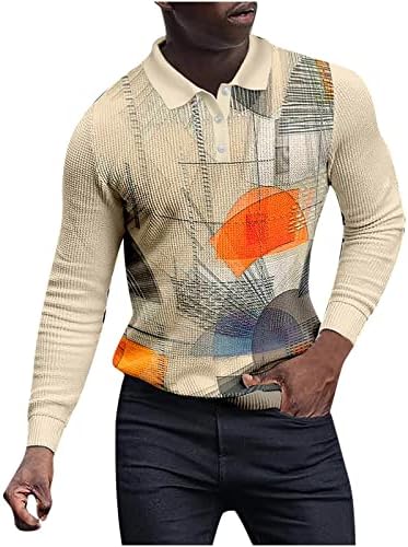 Muškarci vitka košulja vrh s gumbom udobno casual pulover trenirka modna vintage džemper dugih rukava