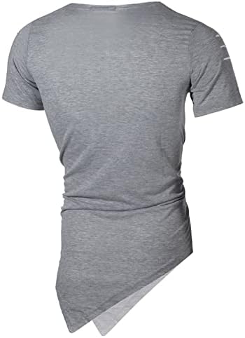 Muški mišićna majica naborana raglan rukavi bodybuilding teretana majice kratki rukavi modni trening majice dugačka košulja hipstera