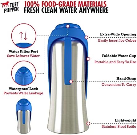Tuff Lupper uvlači se pseći povodac i 27oz pupflask prijenosna boca vode - plava
