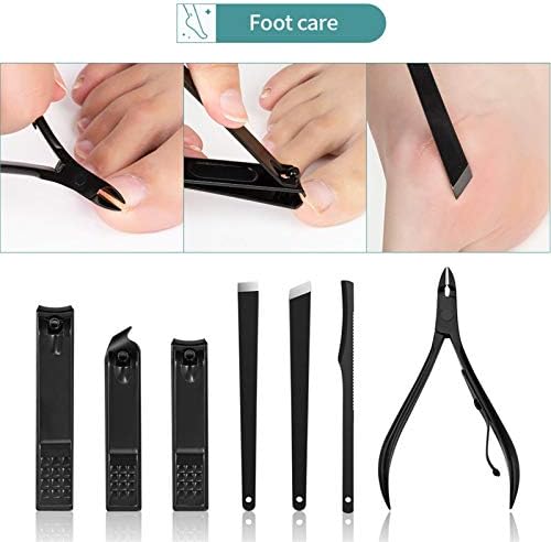 WSCEBCK 7-23 PCS Profesionalni škare za rezanje noktiju Pedikure SET SET nehrđajućeg čelika Orao prijenosna manikura set alata za nokte