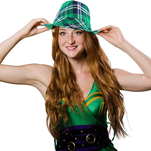 Zeleni šešir od irskog ginghama od filca - Dodaci za kostime za Dan svetog Patrika, šešir leprechauna za muškarce, žene i djecu
