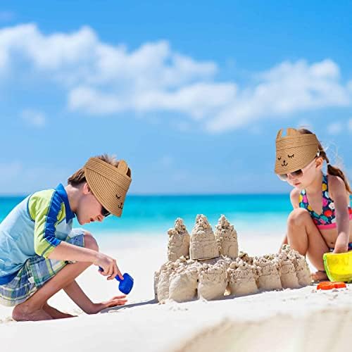 Sunčani šešir s vizirom za malu djecu, ljetni slamnati šešir za plažu, Podesive Uniseks kape za kotrljanje