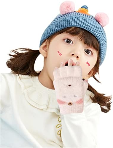 Qvkarw za malu dječaka kabriolet prstiju djevojke vunene rukavice vrh s rukavicama od rukavica za crtice zima za djecu rukavice lepršave