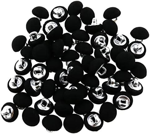 Haidong- glatki satenski gumbi Tkanine Gumbi Crna tkanina natkriveni gumbi za vjenčanje za vjenčanje10 mm prikladno za kaput za šivanje