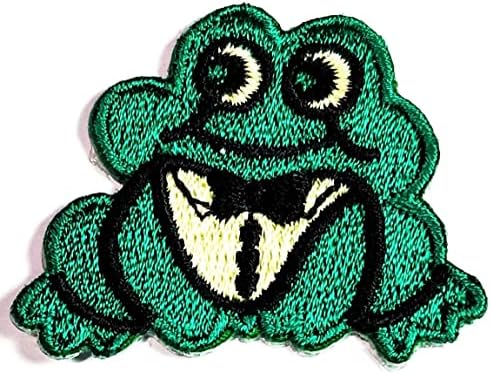 Mini zelena žaba s vezom iz crtića, značka sašivena željezom za traper jakne, kape, ruksake, košulje, naljepnice i ukrasne zakrpe