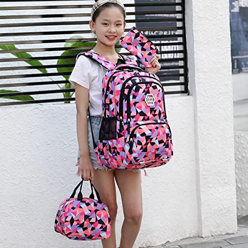 Dječji ruksaci s geometrijskim tiskom, dječja školska torba za srednju i osnovnu školu, torbe za knjige za djevojčice i dječake, 3