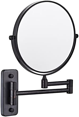 Ogledalo za šminku, 8 -inčni dvostrani ogledalo za brijanje, podesiva zidna ugrađena kupaonica okretna kozmetička ispraznost ogledala,