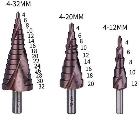 BITSKI KORAK KOBALT KORAK BIT SET 4-12/4-20/4-32 mm Alat za napajanje za bušenje za metalni konus trokut rezač sjeckalica