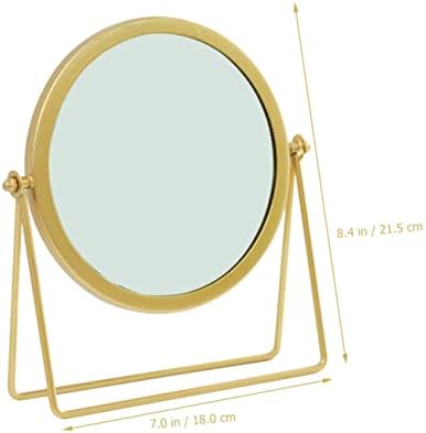 Prijenosno ogledalo za toaletni stolić dječje ogledalo okruglo ogledalo za šminkanje okruglo ogledalo za modeliranje Zlatni nosač za