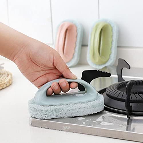 Na spužvasto četka za peć s ručicom kuhinja kupaonica multifunkcionalno pranje lonca keramičke pločice kade četkica nordijski zelena