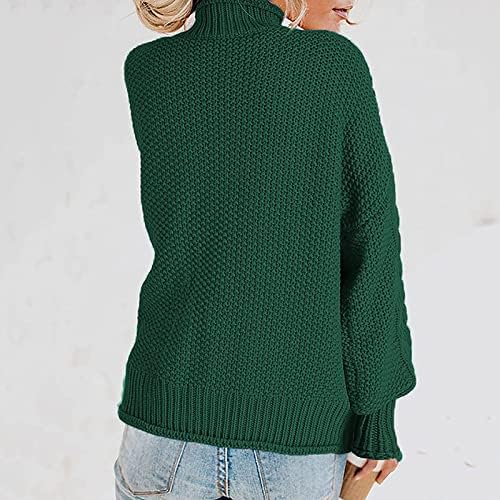 Ženski kornjača s dugim rukavima Labavi predimenzionirani pleteni džemper džemper vrhovi padaju povremeni čvrsti džemperi