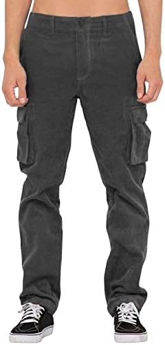 Široke trenirke Muške Ležerne ulične široke četverosezonske teretne hlače od kordona s Više džepova u stilu A-liste