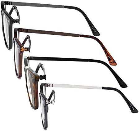 Eyekepper 4 naočale za čitanje paketa - Retro dizajn čitača naočala za muškarce koje čitaju +1.50