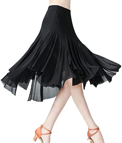 Hedmy žena trbušni ples suknja ruffled nepravilna haljina za suknje salsa tango balska plesna odjeća rumba praksa