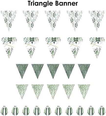 Velika točka sreće Boho Botanical - DIY Greener Party Pennant Garland Dekoracija - Triangle transparent - 30 komada