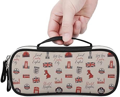 Fundhystar UK i London Tematska olovka Slučaj Slatka torbica za torbu za torbu Tote Torbin Organizator s dvostrukim patentnim zatvaračem