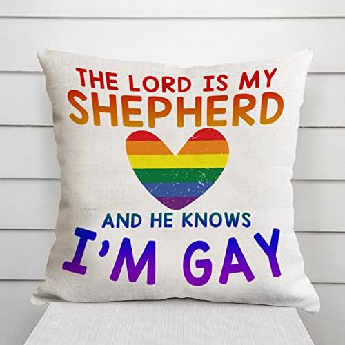 Bacajte jastuk pokrivač Gospodin je moj pastir i on zna da sam gay jastučni slučaj jednakost lezbijski gay lgbtq jastuk pokrivač rustikalni