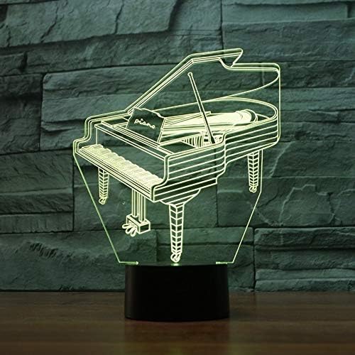 Dekorativna svjetla Zhenku klavir oblik 3D Šarena stolna svjetiljka LED vida, USB i verzija baterije